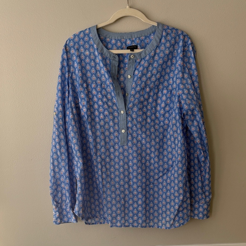 Blue Patterned Women's Top